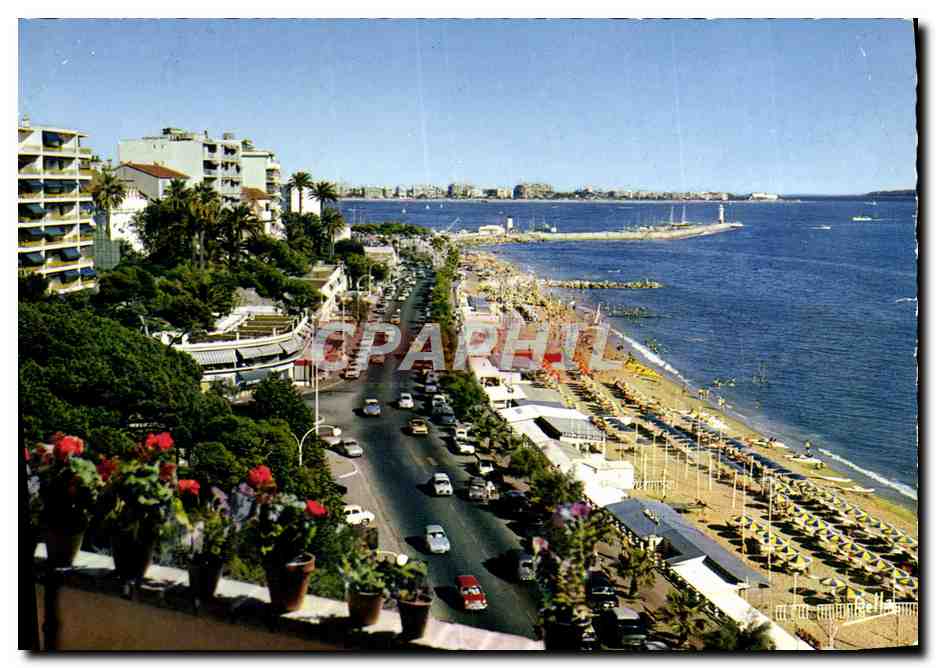 CPM La Cote D'Azur Cannes Le boulevard Jean Hibert et la plage du Midi La pointe du Palm Beach 