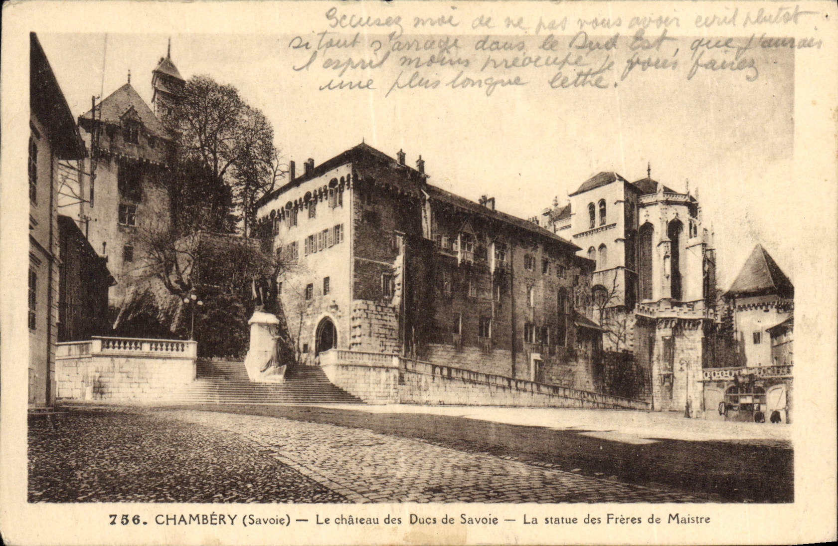 Chambéry (Savoie) — Le château des Ducs de Savoie — La statue des Frères de Maistre — n° 756