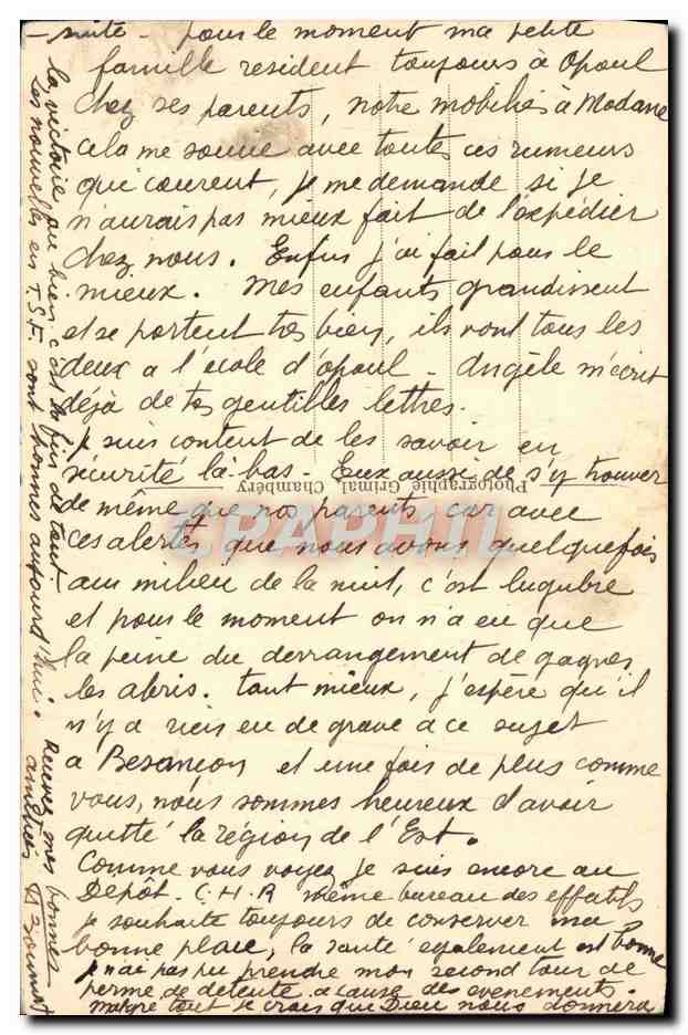 Chambéry (Savoie) — Le château des Ducs de Savoie — La statue des Frères de Maistre — n° 756 — Verso