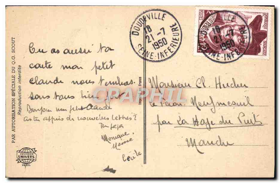 CPA Prise De Foulards Enfants — Verso