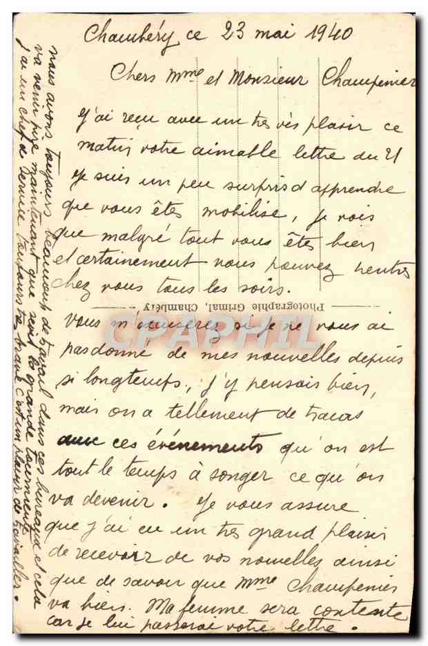 CPA Chambery La Colonne Des Elephants — Rückseite