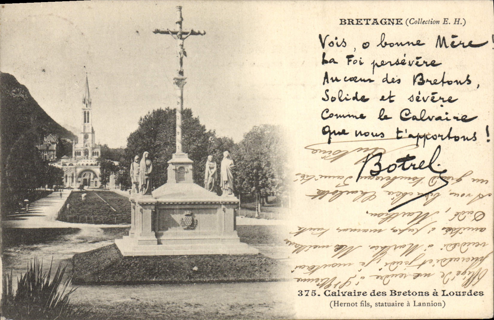 CPA Calvaire Des Bretons A Lourdes Botrel