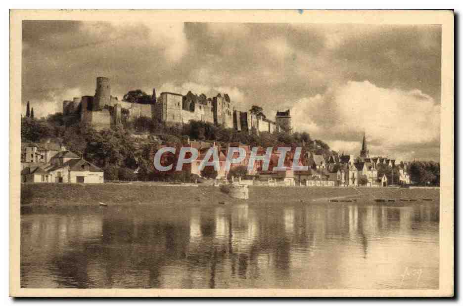 CPA Chinon Le Chateau Vu Des Rives De La Vienne