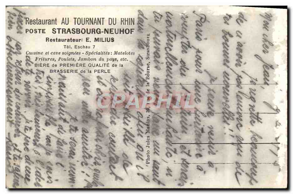 CPA Souvenir d'une Partie de Plaisir Sur le Rhin Bateau Lallekoning — Rückseite