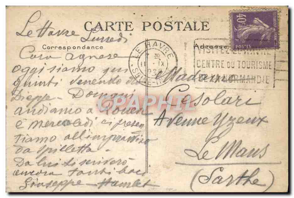 Le Paquebot "PARIS" — Ligne du Havre à New-York — G. F. Le Havre, n°606 — Achterkant