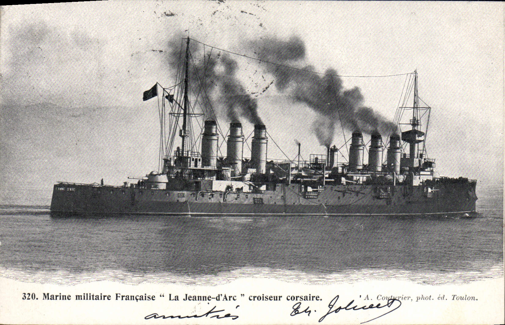 Marine militaire Française "La Jeanne-d'Arc" croiseur corsaire — A. Couturier, phot. éd. Toulon, n°320