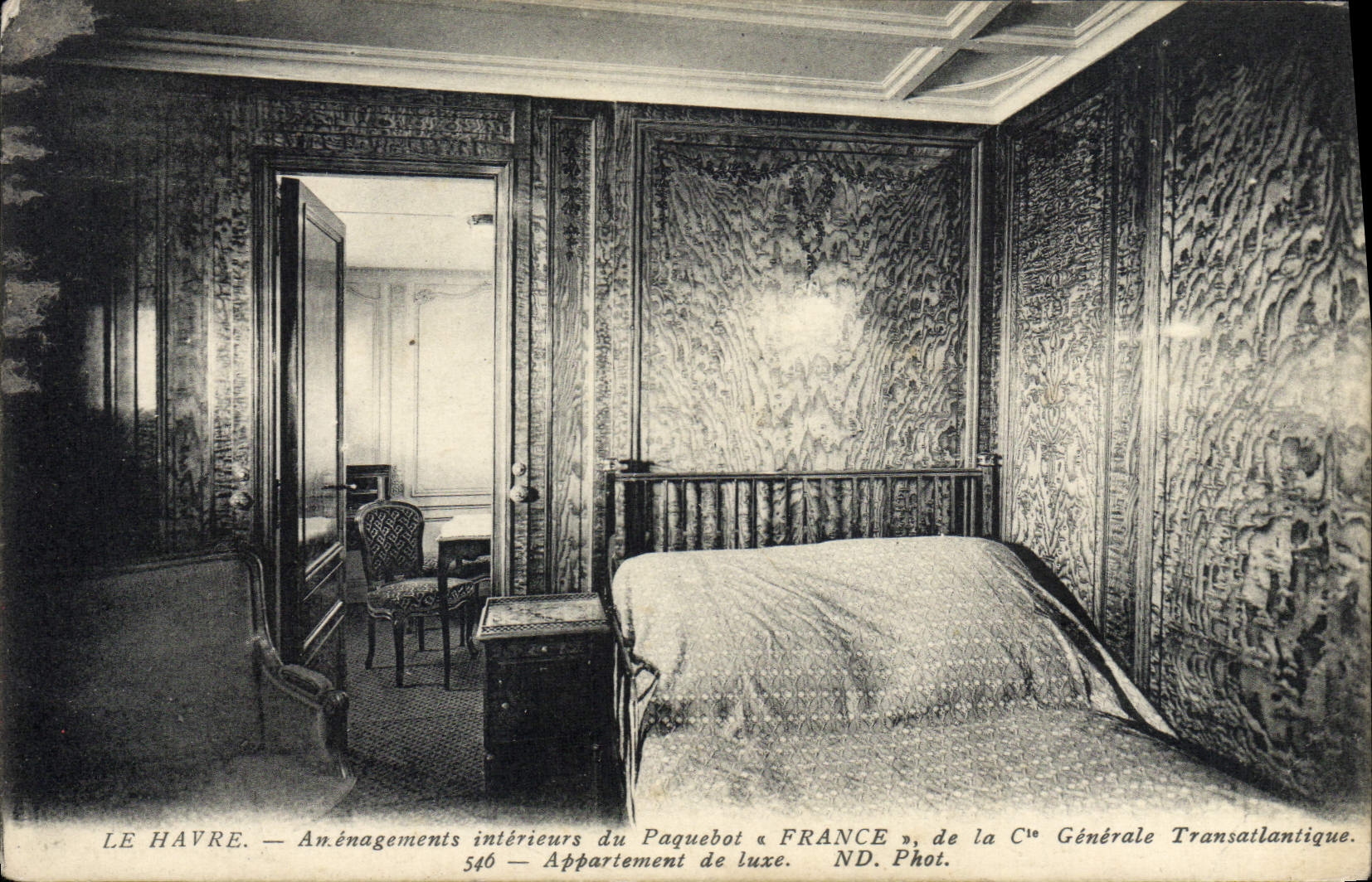 CPA Le Havre Amenagements Interieurs du Paquebot France de la Cie Generale Transatlantique Appartement de luxe 