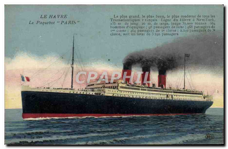 CPA Le Havre Le Paquebot Paris Compagnie des Messageries Maritimes