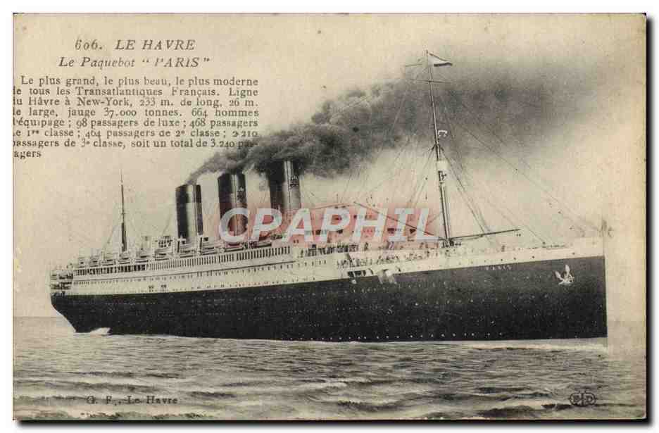 Le Havre — Le paquebot "Paris" — G. F., Le Havre, n° 606