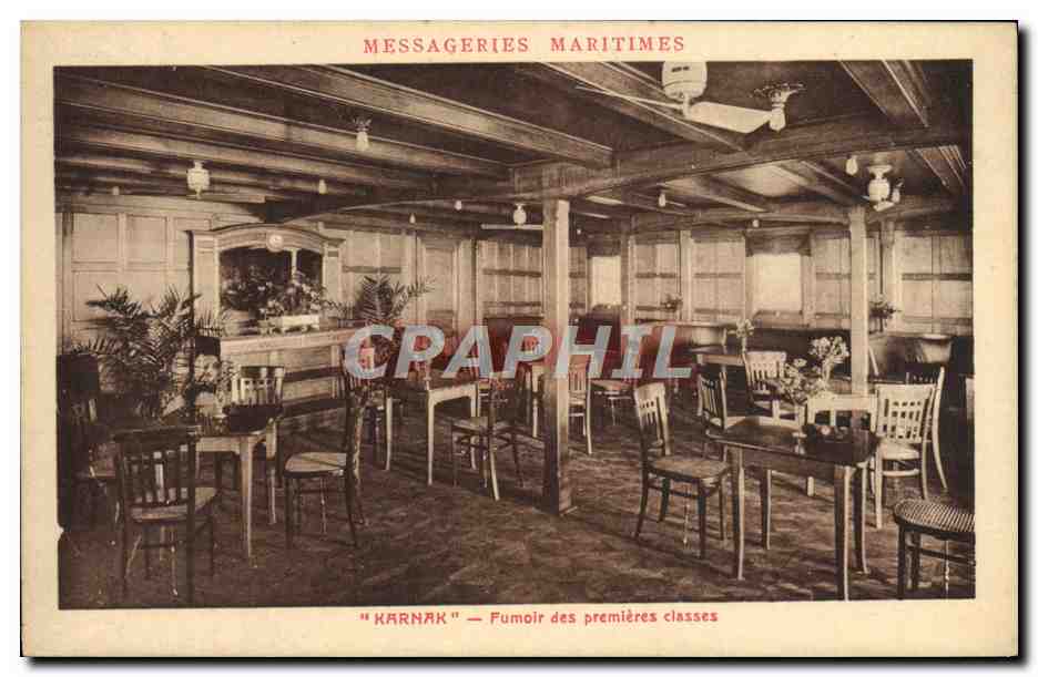 Karnak — Fumoir des premières classes — Messageries Maritimes