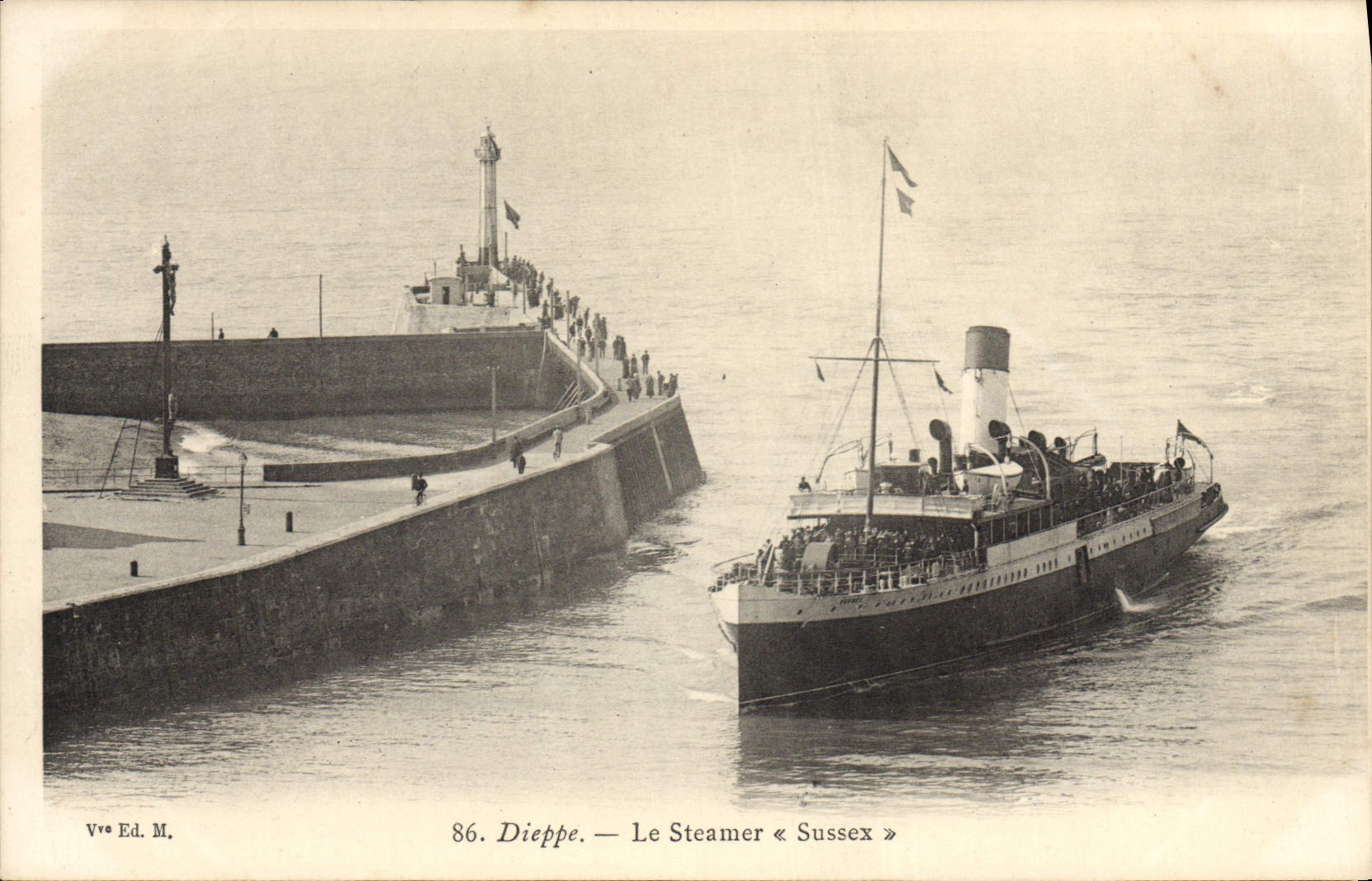 Dieppe — Le Steamer « Sussex » — Vve Ed. M. n°86