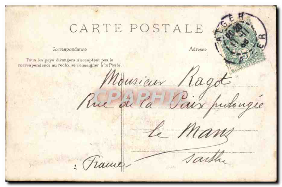 Alger — L'Amirauté et la Défense mobile — Collection Idalé P. S. n°6 — Verso