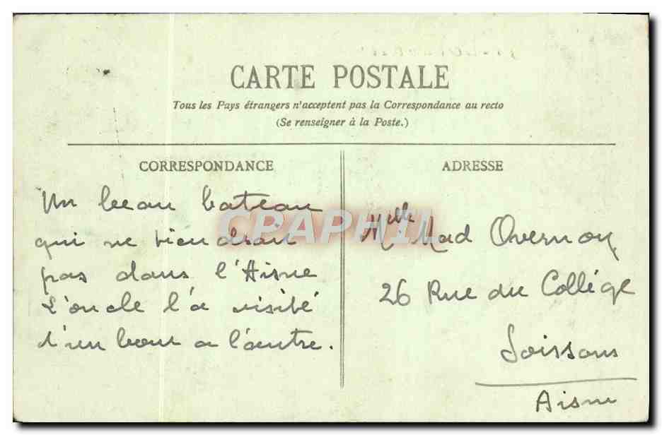 CPA Croiseur Desaix Bateau — Verso