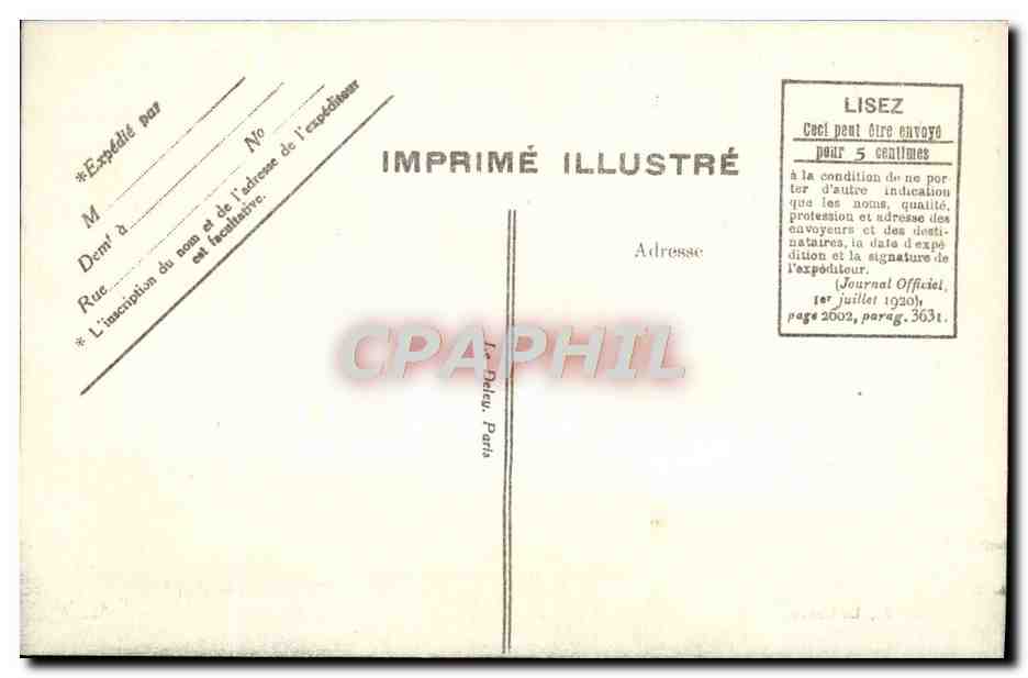 CPA Le Havre Le Paquebot Paris Bateau — Verso