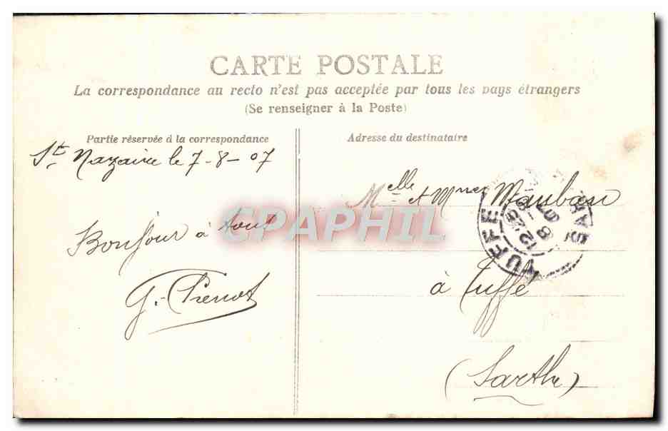 St NAZAIRE — Le paquebot Transatlantique « La Normandie » sortant du port — Collection Delafon StNazaire — Rückseite