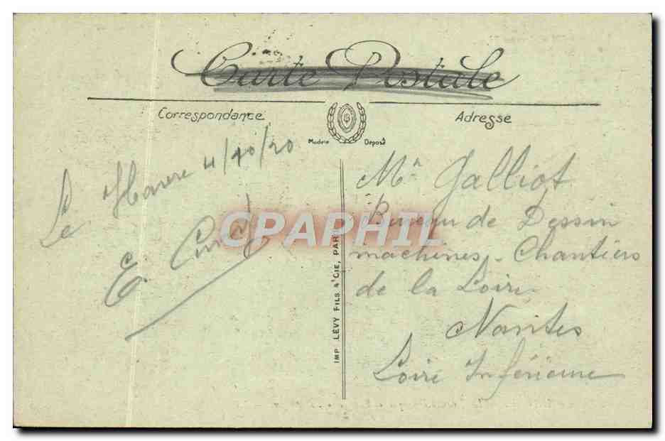 CPA Le Havre Le Transatlantique au bassin 2558 — Verso
