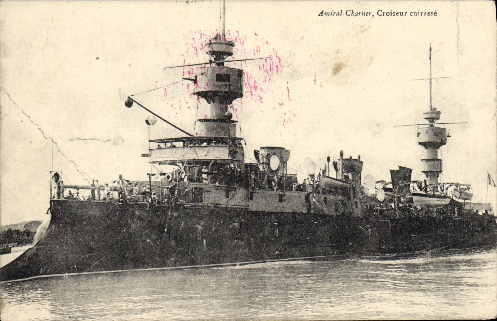 CPA Bateau Amiral Charnier Croiseur cuirasse 