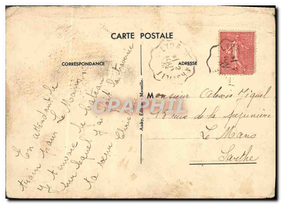 CPA Compagnie De Navigation Paquet Marseille Paquebot Djenee — Verso
