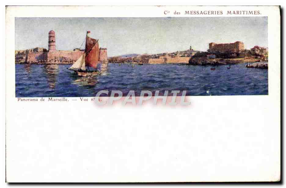CPA Messageries Maritimes Panorama de Marseille