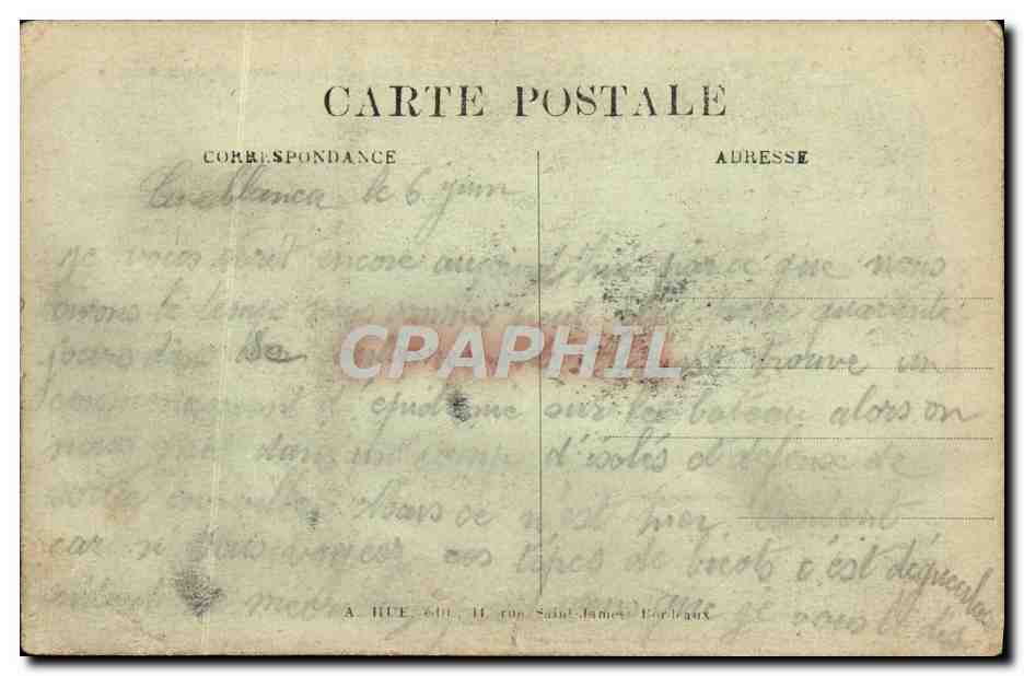 CPA Volubilis de la Compagnie Generale Transatlantique — Verso
