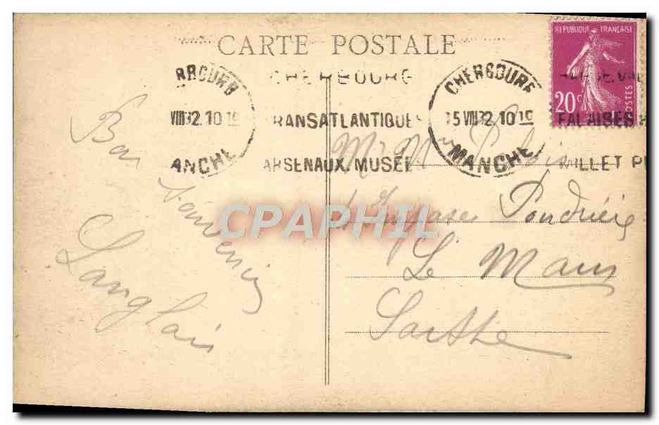 CPA Cherbourg Un torpilleur au large un jour de tempete Bateau  — Verso