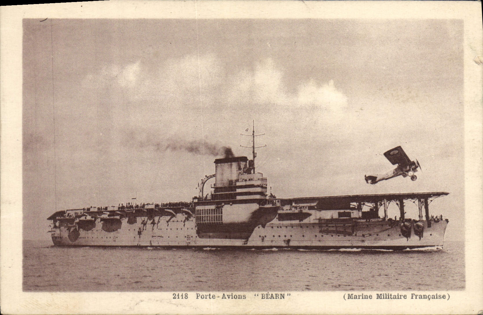 CPA Porte Avions Bearn Bateau Avion 