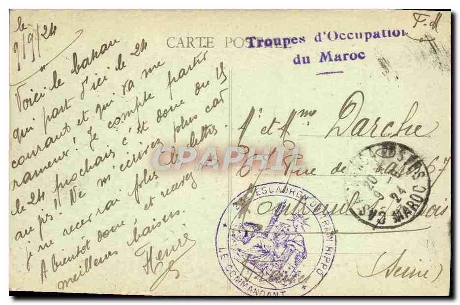Le "Haiti" — navire de commerce — P. Madolains, édit., Casablanca — Trompette, photo — Verso