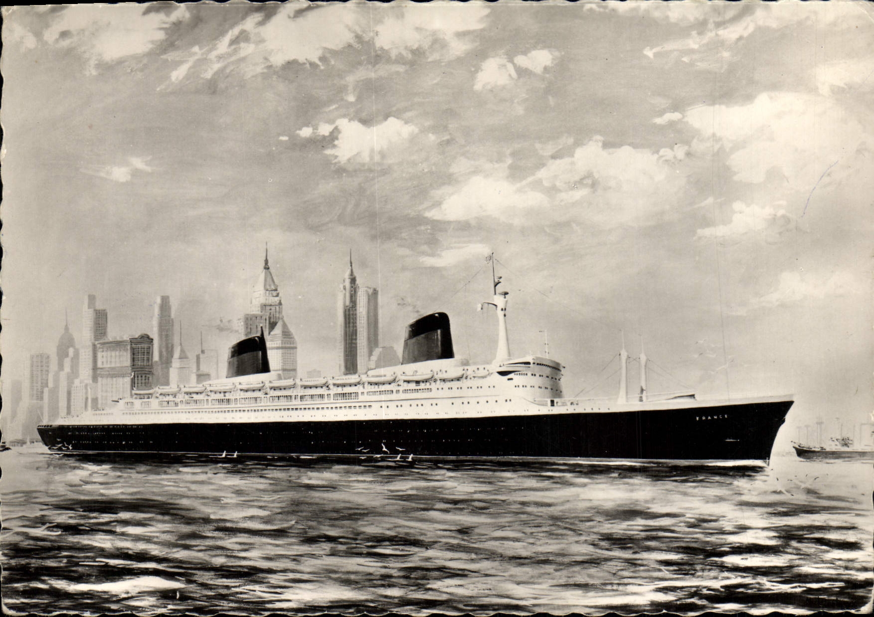 CPM Paquebot France French Line Ligne Le Havre Southampton New York