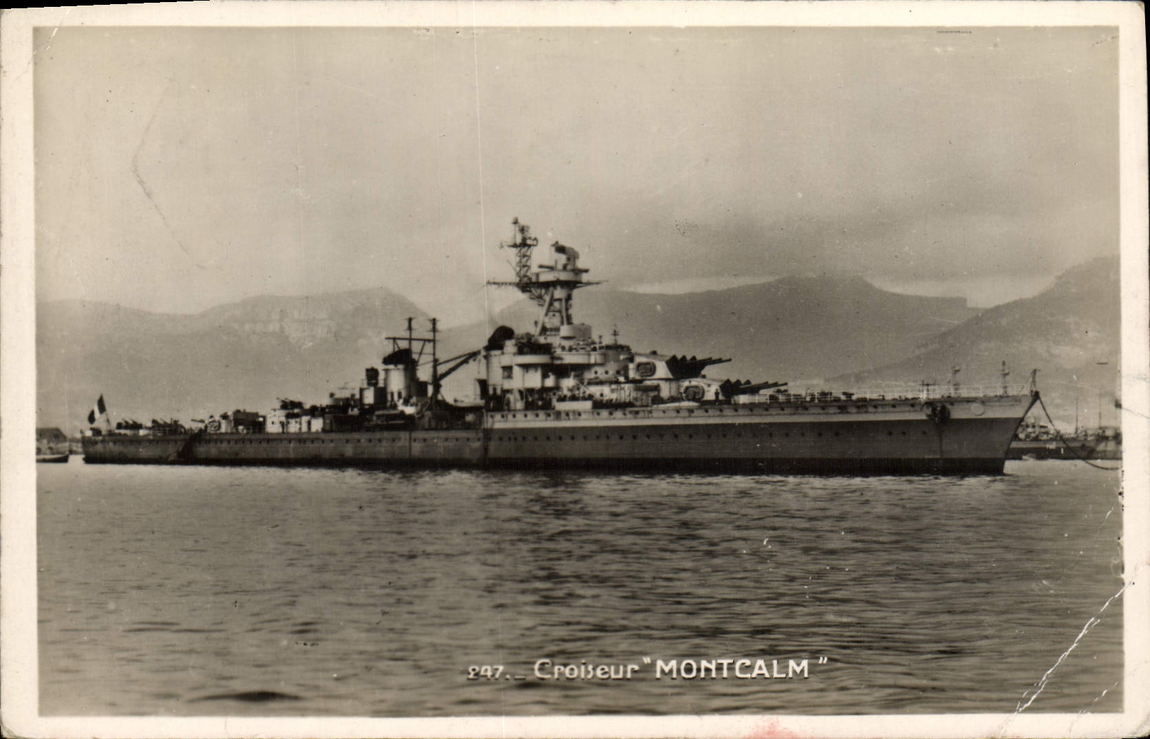 CPA Croiseur Montcalm Cachet Toulon Depot des Equipages