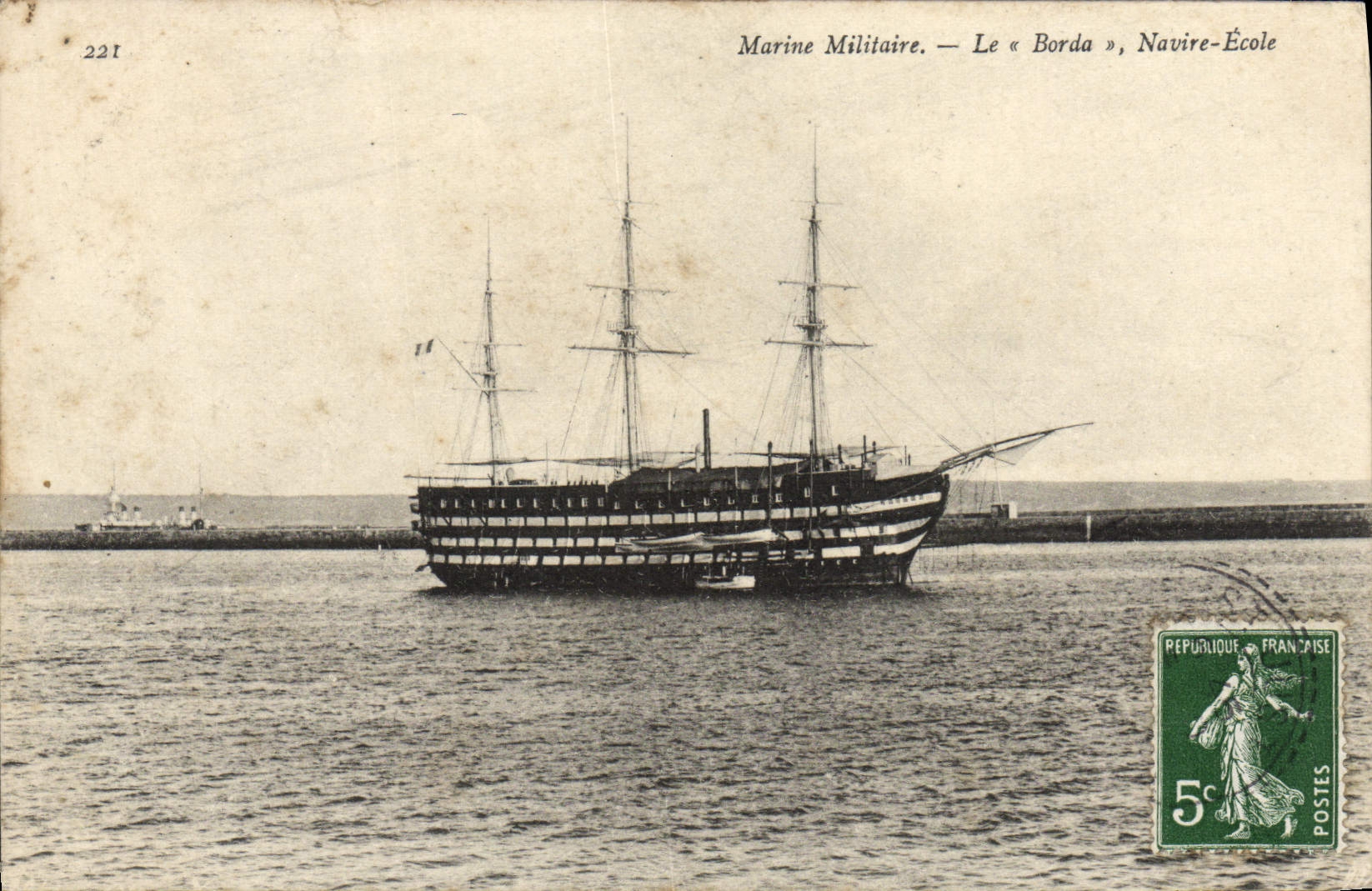 Marine Militaire — Le « Borda », Navire-École — Éditeur Descartes, n° 221
