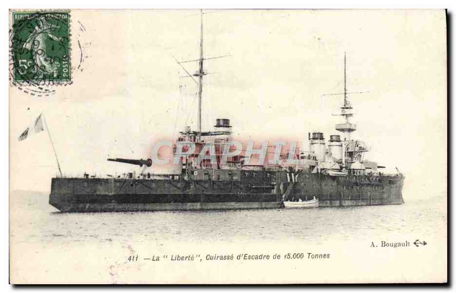 La "Liberté", Cuirassé d'Escadre de 15.000 Tonnes — A. Bougault — n° 411