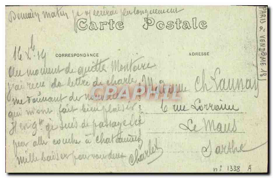 Château de Courtalain (E.-et-L.) — Vue prise des prés — H. Lecomte - Courtalain — Reverso