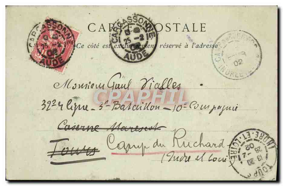CPA Cite de Carcassonne Les Lices — Rückseite