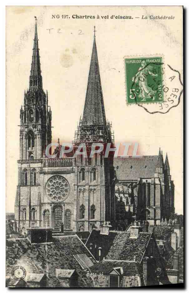 Chartres à vol d'oiseau — La Cathédrale — NG 197