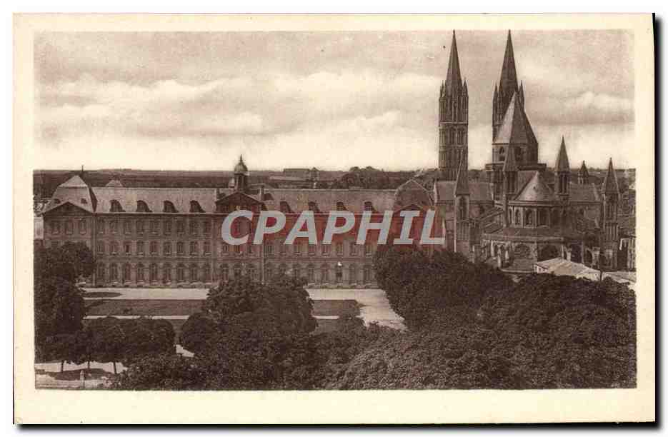 CPA Caen Le Lycee et L'Eglise St Etienne