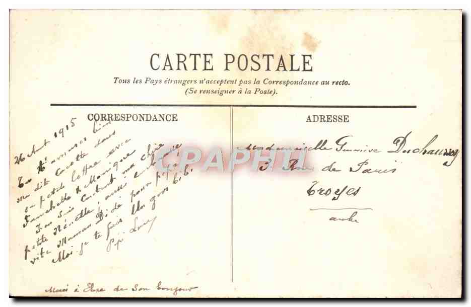 CPA Environs De La Bourboule La Cascade de la Verniere (animee) — Rückseite