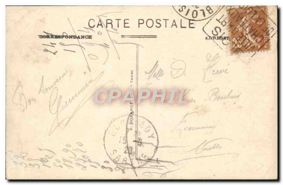CPA Blois Le Chateau Aile Gaston d'Orleans et l'escalier Francois 1er — Verso