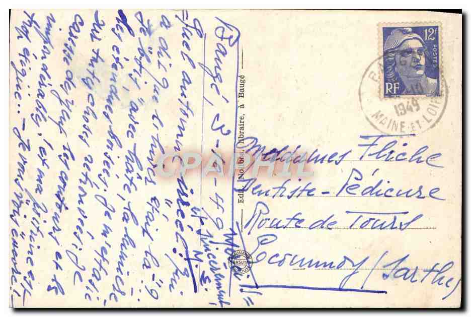 CPA Bauge Fontaine du Roi nRene — Rückseite