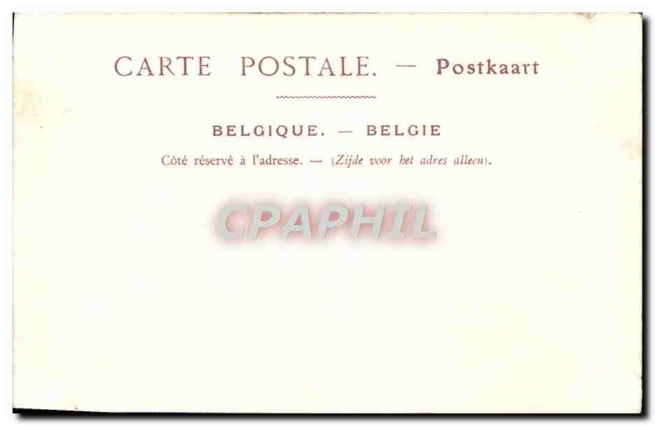 CPA Bruxelles L'Hotel de Ville — Verso