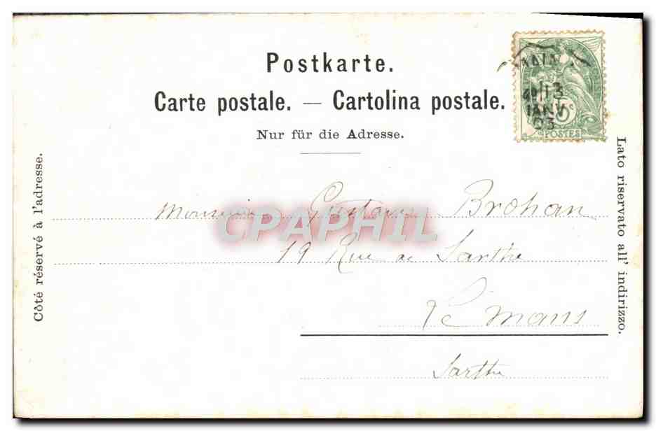CPA Geneve Le sentier Des Saules — Verso