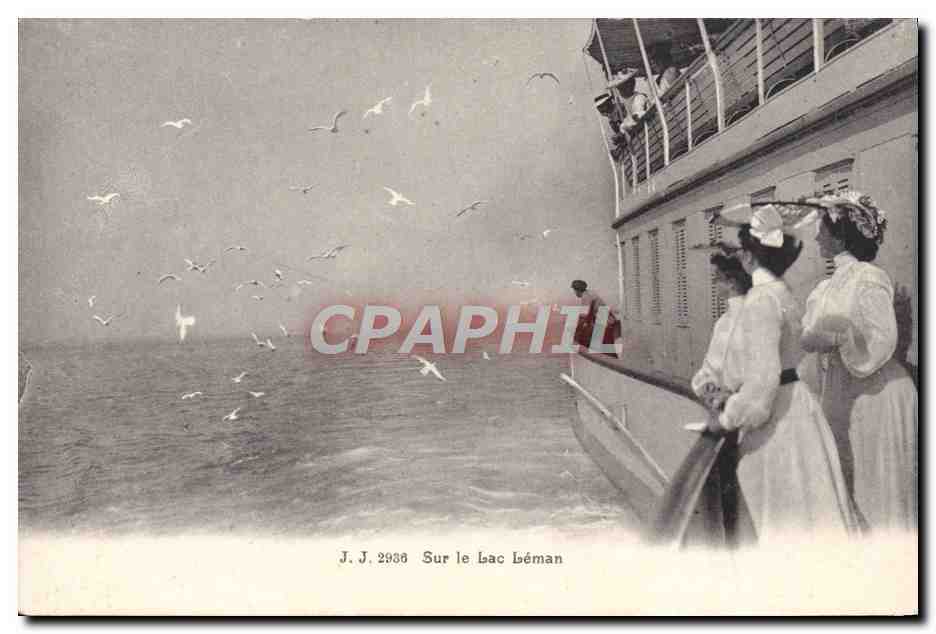 CPA Sur le lac leman Femmes Mouettes 