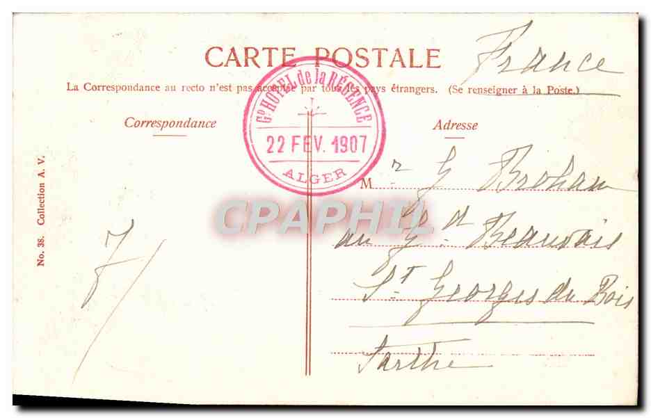 Alger, Rue du Chameau — vue d'une femme voilée dans une ruelle — éditeur non identifié, n° de série non visible — Rückseite