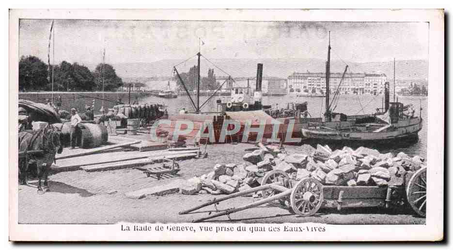 CPA La Rade de Geneve Vue Prise du Quai des Eaux Vives Bateau