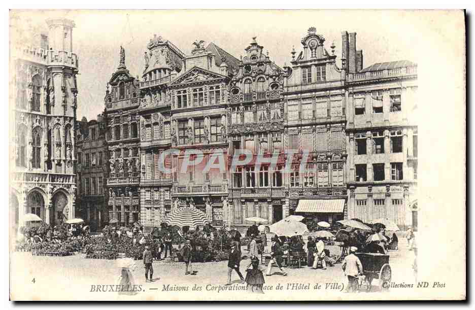 CPA Bruxelles La Maison des Corporations Place de l'hotel de ville Marche 