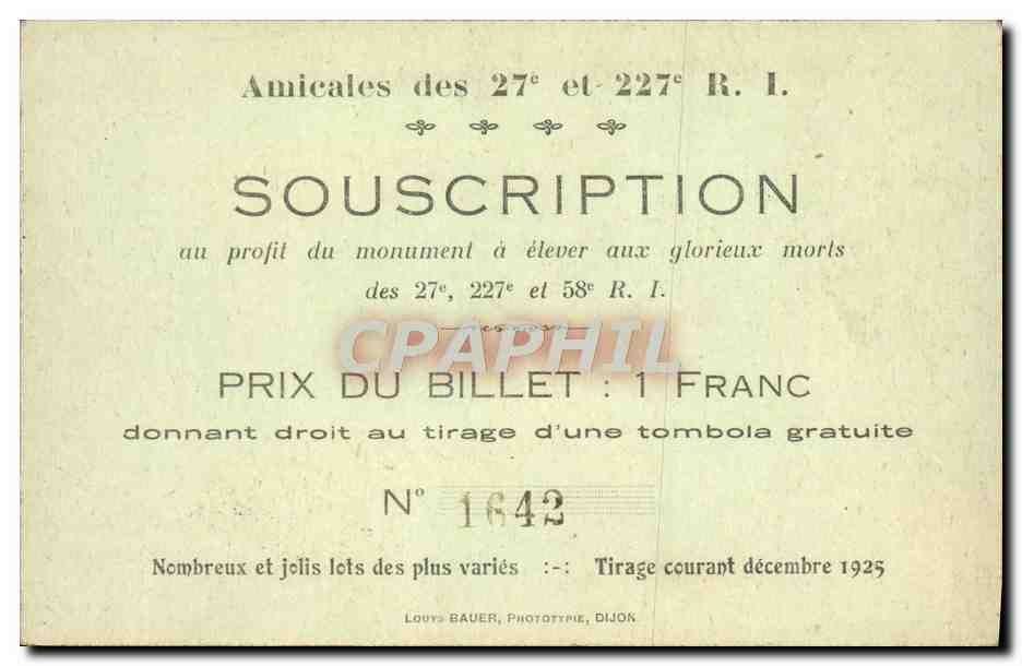 CPA Amicales des 27 et 227 eme RI Morts Lorraine Militaria  — Rückseite