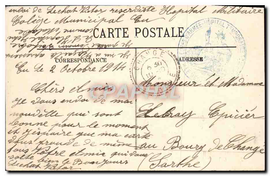 CPA Le Treport La Plage et les Falaises — Rückseite