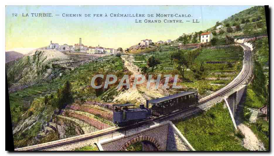 CPA La Turbie Chemin De Fer a Cremaillere De Monte Carlo le grand cintre Train 