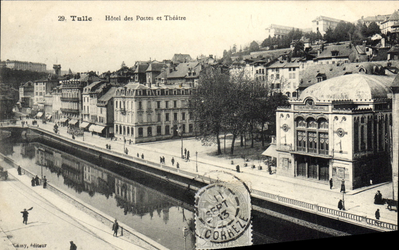 CPA Tulle Hotel des Postes et Theatre