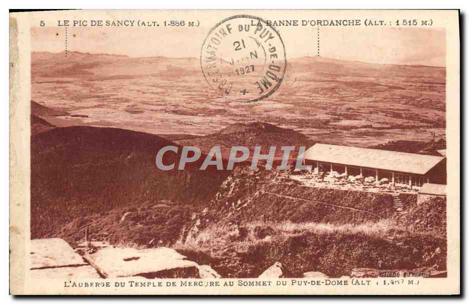 Vue du Puy-de-Dôme — L'Auberge du Temple de Mercure au sommet — éditeur Lévy & Cie, n°5