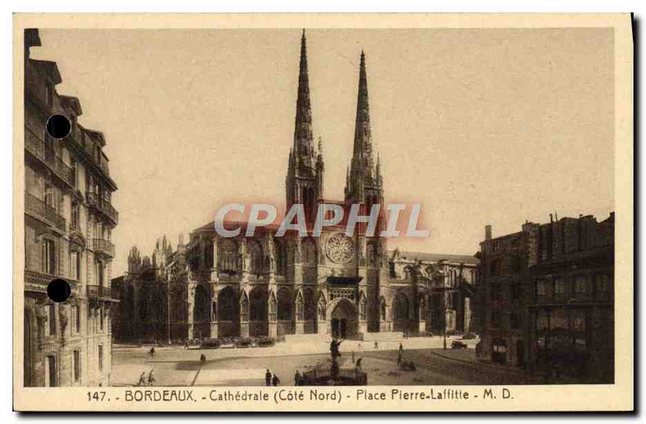 Bordeaux - Cathédrale (Côté Nord) - Place Pierre-Laffitte - M.D. - Recto